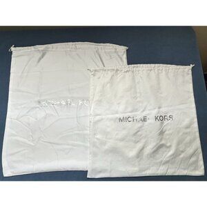2 MICHAEL KORS Satin White Dust Cover Bag Storage Travel For Handbag 22x21 18x18
